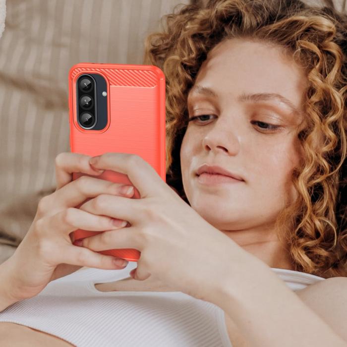 Bild 6, Samsung Galaxy A56 5G / A36 5G Skal Borstad Stål Röd