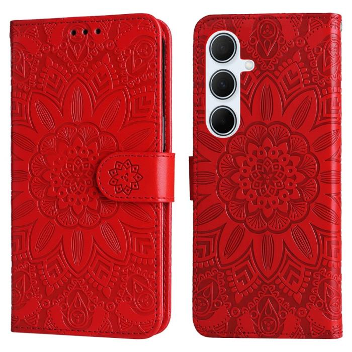 Bild 1, Samsung Galaxy A36 5G / A56 5G Fodral Läder Solros Röd