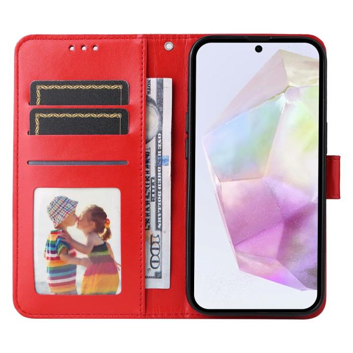 Bild 2, Samsung Galaxy A36 5G / A56 5G Fodral Läder Solros Röd