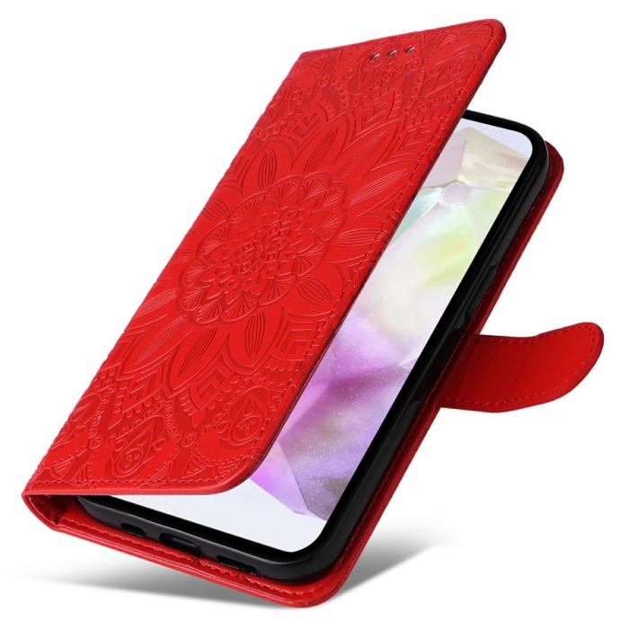 Bild 5, Samsung Galaxy A36 5G / A56 5G Fodral Läder Solros Röd