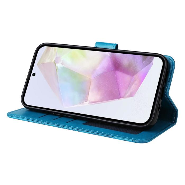 Bild 4, Samsung Galaxy A36 5G / A56 5G Fodral Läder Solros Blå