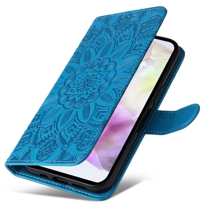 Bild 5, Samsung Galaxy A36 5G / A56 5G Fodral Läder Solros Blå