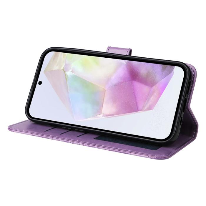 Bild 4, Samsung Galaxy A36 5G / A56 5G Fodral Läder Solros Lila