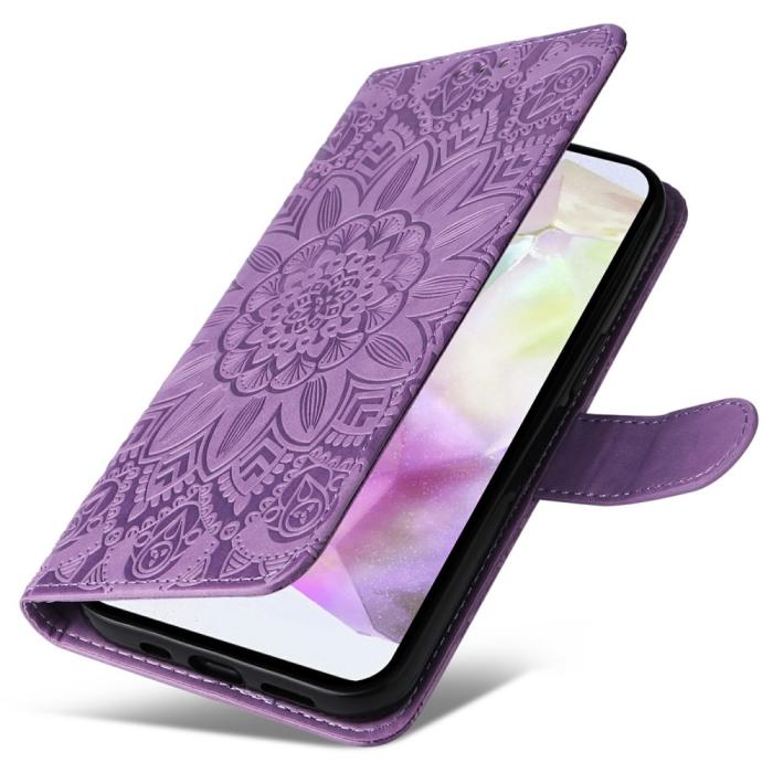 Bild 5, Samsung Galaxy A36 5G / A56 5G Fodral Läder Solros Lila