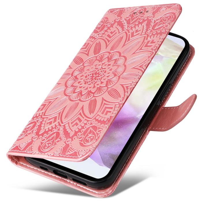 Bild 5, Samsung Galaxy A36 5G / A56 5G Fodral Läder Solros Rosa