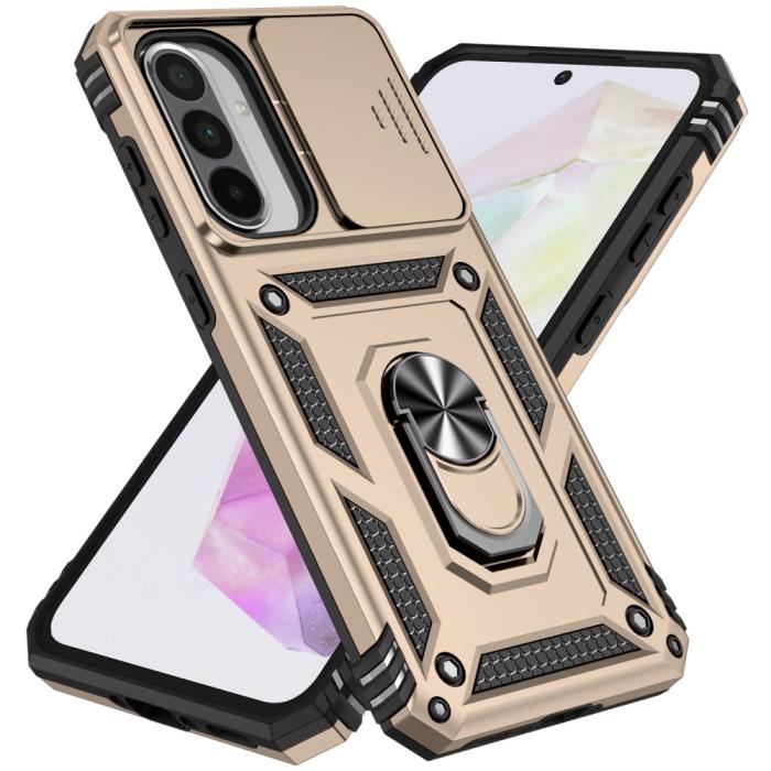Bild 2, Samsung Galaxy A56 5G/A36 5G Skal CamShield Ring Hybrid Guld