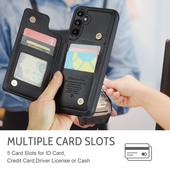 Bild 5, CASEME Galaxy A56 5G/A36 5G Skal RFID Kickstand Plånbok Svart