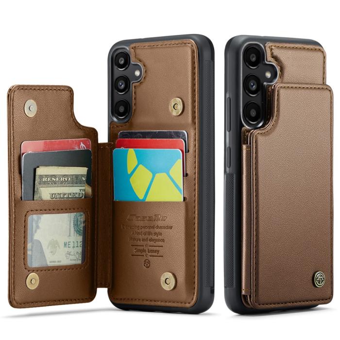 Bild 1, CASEME Galaxy A56 5G/A36 5G Skal RFID Kickstand Plånbok Brun