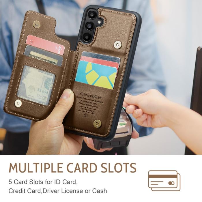 Bild 5, CASEME Galaxy A56 5G/A36 5G Skal RFID Kickstand Plånbok Brun