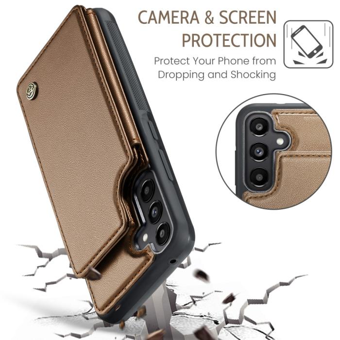 Bild 6, CASEME Galaxy A56 5G/A36 5G Skal RFID Kickstand Plånbok Brun