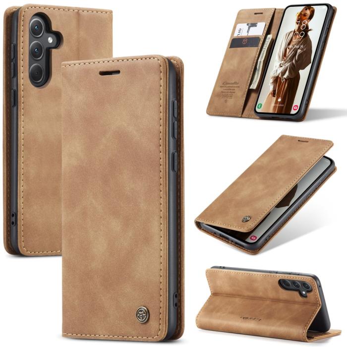 Bild 1, CASEME Galaxy A56 5G/A36 5G Fodral Retro Läder Brun