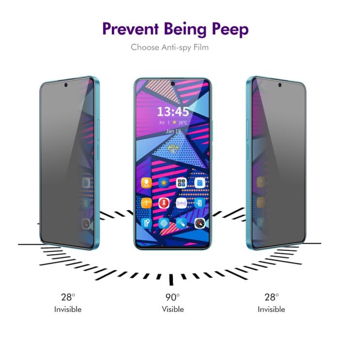 Bild 3, ENKAY Galaxy A56 5G/A36 5G Skärmskydd Heltäckande Privacy