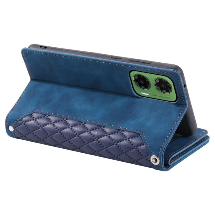 Bild 4, Motorola Moto G35 5G Plånboksfodral Rhombus Läder Blå