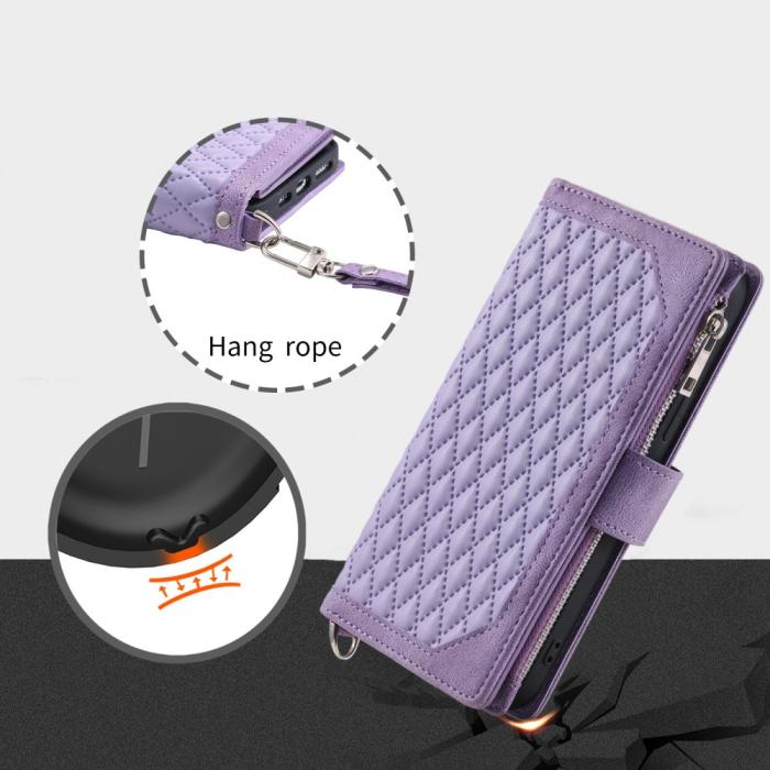 Bild 5, Motorola Moto G35 5G Plånboksfodral Rhombus Läder Lila