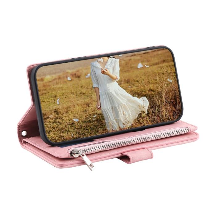 Bild 5, Motorola Moto G35 5G Plånboksfodral Rhombus Läder Rosa
