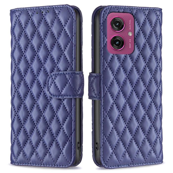 Bild 1, Motorola Moto G55 5G Fodral Diamond Läder Blå