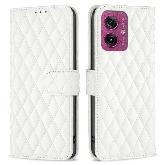 Bild 1, Motorola Moto G55 5G Fodral Diamond Läder Vit