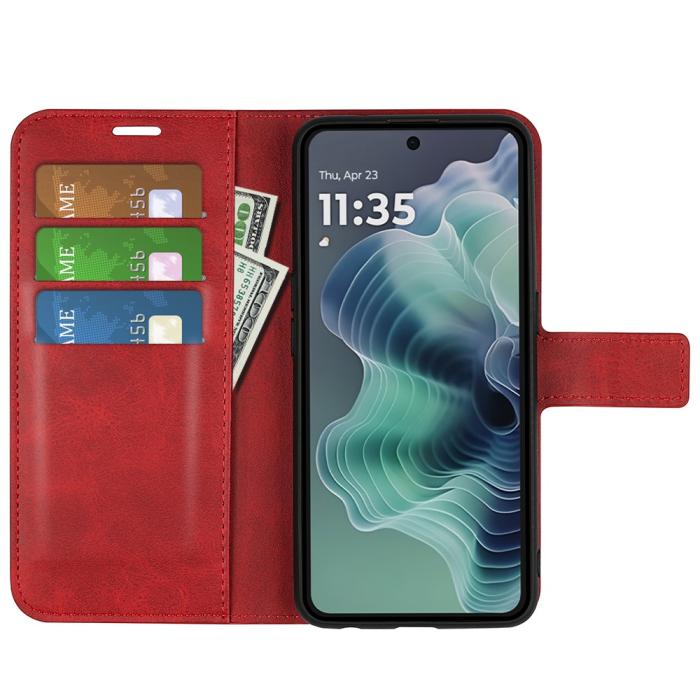 Bild 2, Motorola Moto G35 5G Fodral Läder Röd