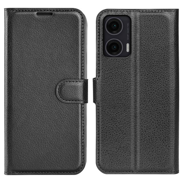 Bild 1, Motorola Moto G35 5G Fodral Litchi Läder Svart