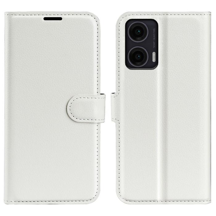 Bild 1, Motorola Moto G35 5G Fodral Litchi Läder Vit