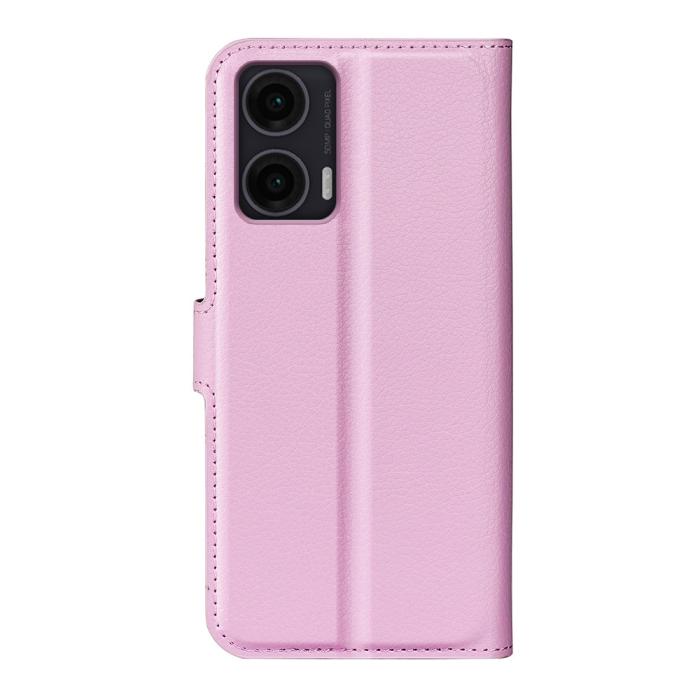 Bild 6, Motorola Moto G35 5G Fodral Litchi Läder Ljus Rosa