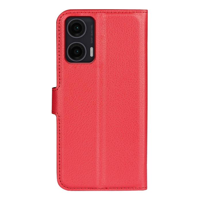 Bild 6, Motorola Moto G35 5G Fodral Litchi Läder Röd
