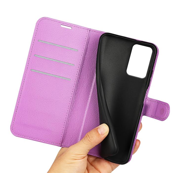 Bild 4, Motorola Moto G35 5G Fodral Litchi Läder Lila
