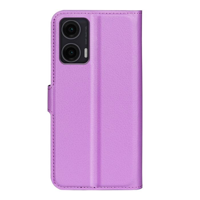 Bild 6, Motorola Moto G35 5G Fodral Litchi Läder Lila