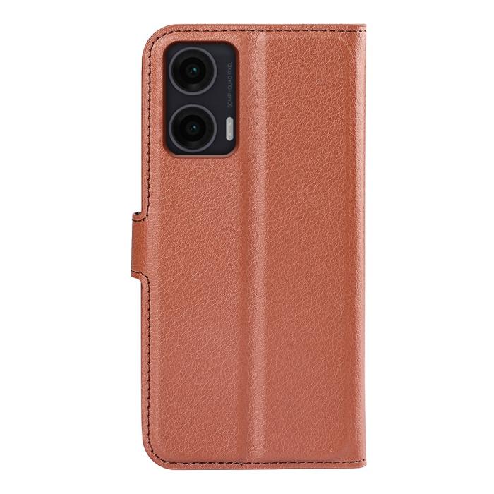 Bild 6, Motorola Moto G35 5G Fodral Litchi Läder Brun