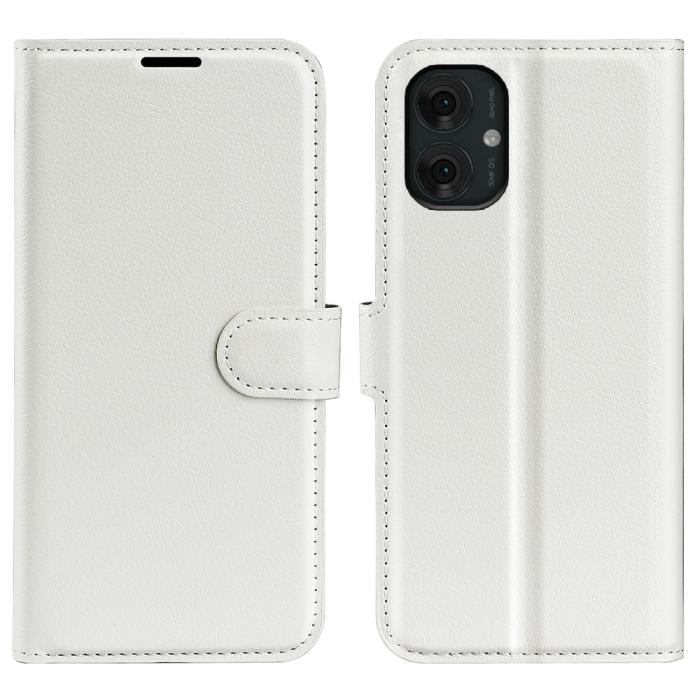 Bild 1, Motorola Moto G55 5G Fodral Litchi Läder Vit