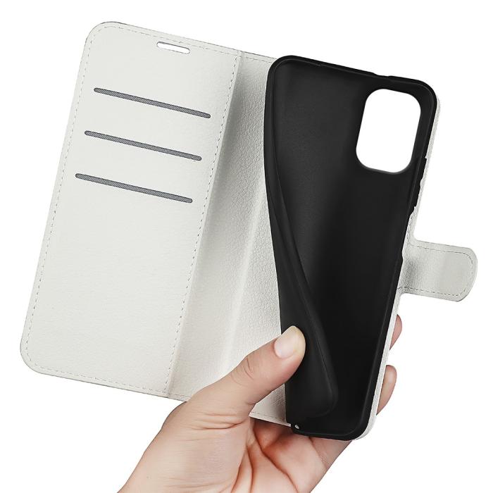 Bild 4, Motorola Moto G55 5G Fodral Litchi Läder Vit