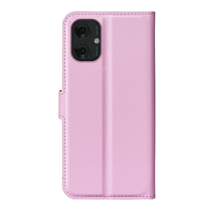 Bild 6, Motorola Moto G55 5G Fodral Litchi Läder Ljus Rosa