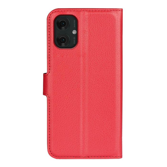 Bild 6, Motorola Moto G55 5G Fodral Litchi Läder Röd