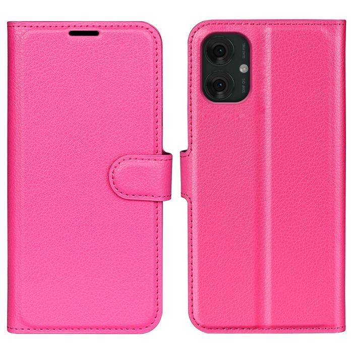 Bild 1, Motorola Moto G55 5G Fodral Litchi Läder Rosa