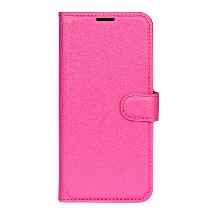 Bild 5, Motorola Moto G55 5G Fodral Litchi Läder Rosa