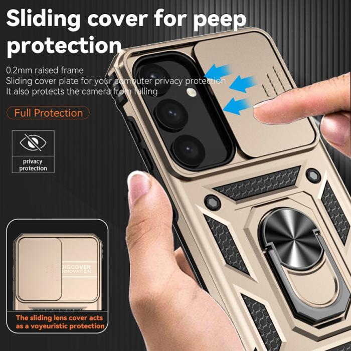 Bild 5, Samsung Galaxy S25 Plus Skal Hybrid Ring CamShield Guld