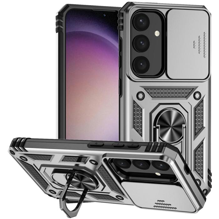 Bild 1, Samsung Galaxy S25 Plus Skal Hybrid Ring CamShield Silver