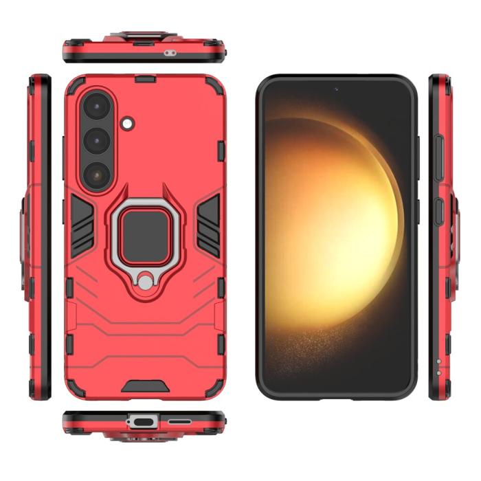 Bild 5, Samsung Galaxy S25 Plus Skal Hybrid Armor Ring Röd