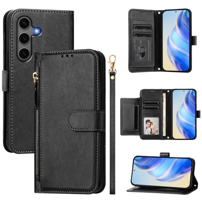 Bild 1, Samsung Galaxy S25 Plus Fodral Multifunktionell Läder Svart