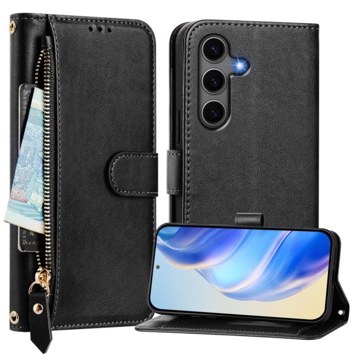 Bild 2, Samsung Galaxy S25 Plus Fodral Multifunktionell Läder Svart