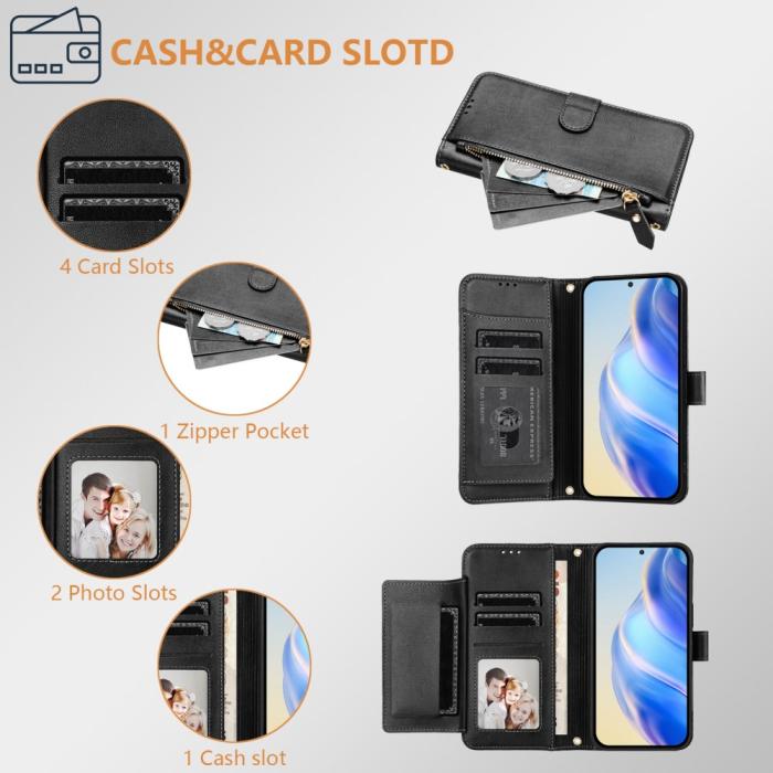 Bild 3, Samsung Galaxy S25 Plus Fodral Multifunktionell Läder Svart