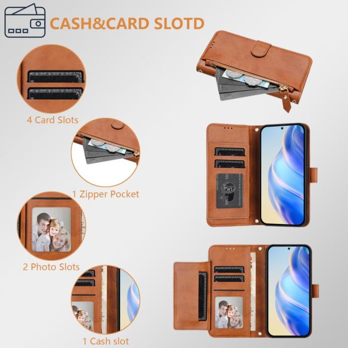 Bild 3, Samsung Galaxy S25 Plus Fodral Multifunktionell Läder Brun