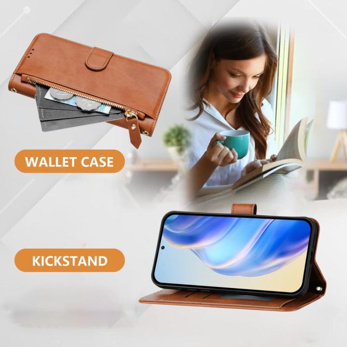 Bild 5, Samsung Galaxy S25 Plus Fodral Multifunktionell Läder Brun
