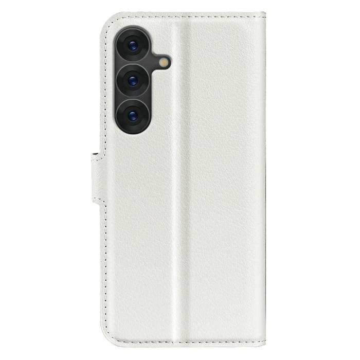 Bild 6, Samsung Galaxy S25 Plus Fodral Litchi Läder Vit