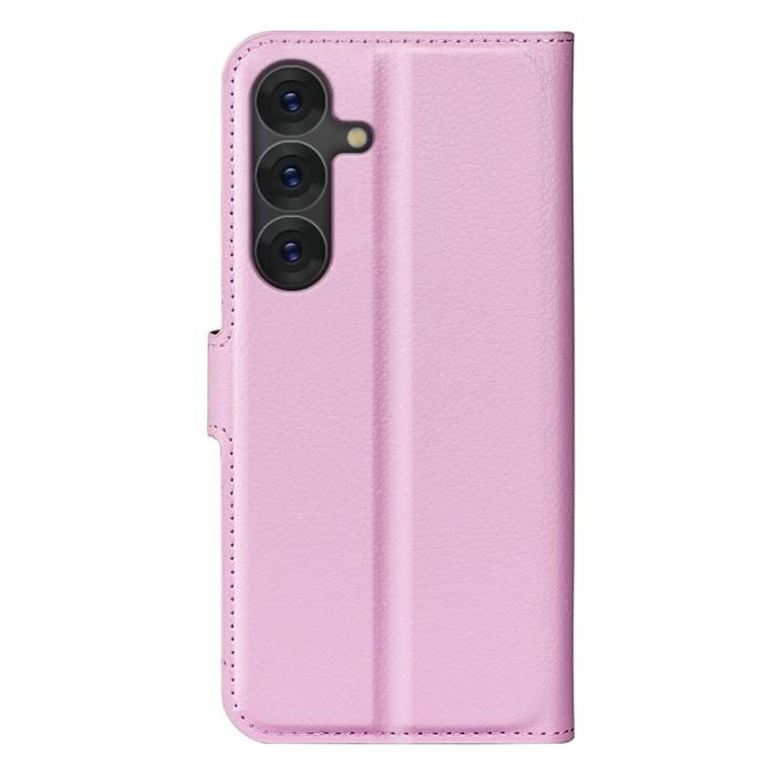 Bild 6, Samsung Galaxy S25 Plus Fodral Litchi Läder Ljus Rosa