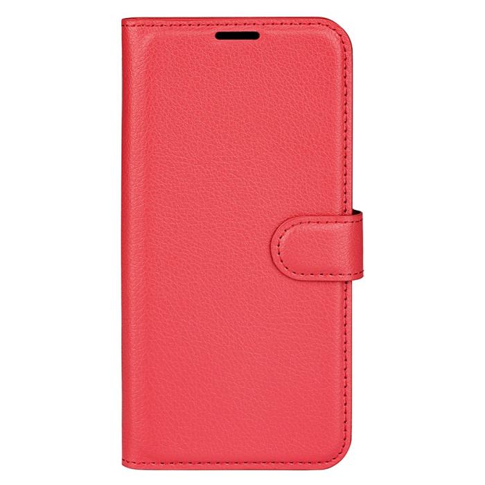 Bild 5, Samsung Galaxy S25 Plus Fodral Litchi Läder Röd