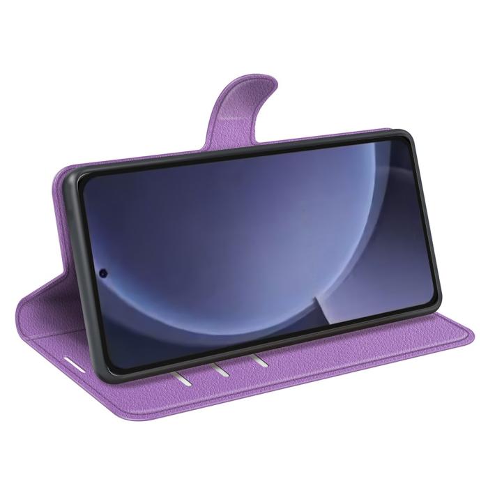 Bild 3, Samsung Galaxy S25 Plus Fodral Litchi Läder Lila
