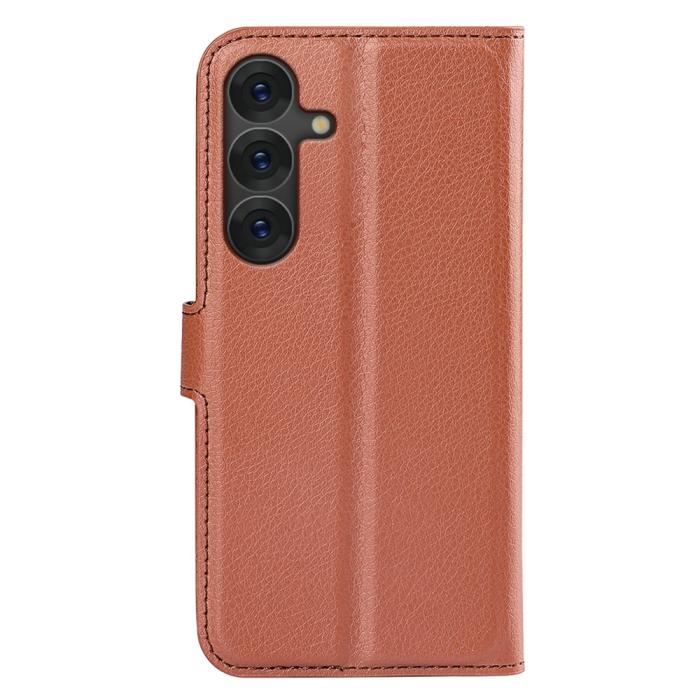 Bild 6, Samsung Galaxy S25 Plus Fodral Litchi Läder Brun