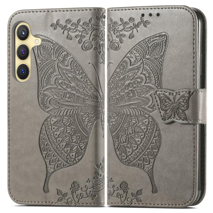 Bild 2, Samsung Galaxy S25 Plus Fodral Med Fjäril Tryck Grå