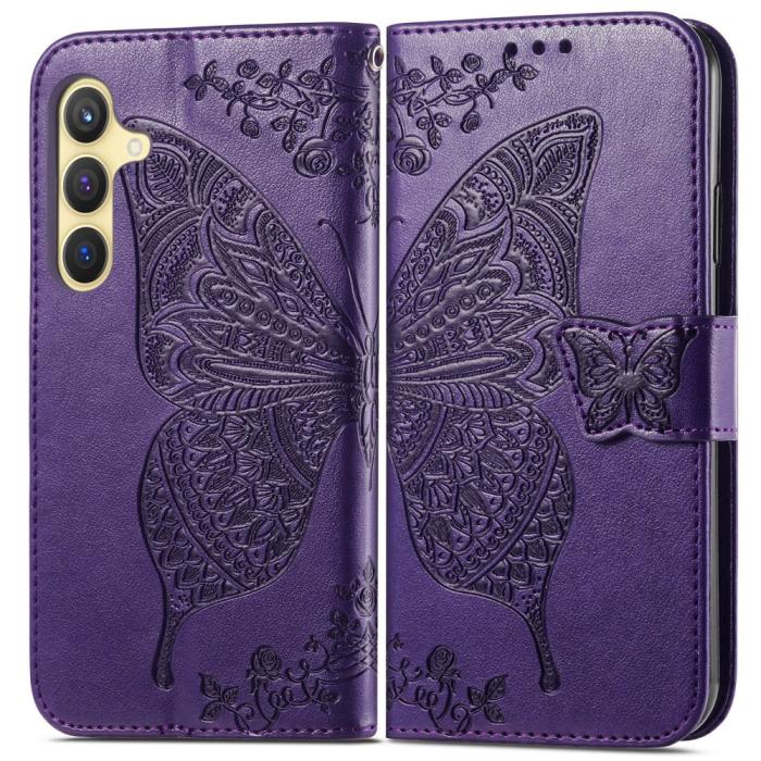 Bild 2, Samsung Galaxy S25 Plus Fodral Med Fjäril Tryck Mörk Lila
